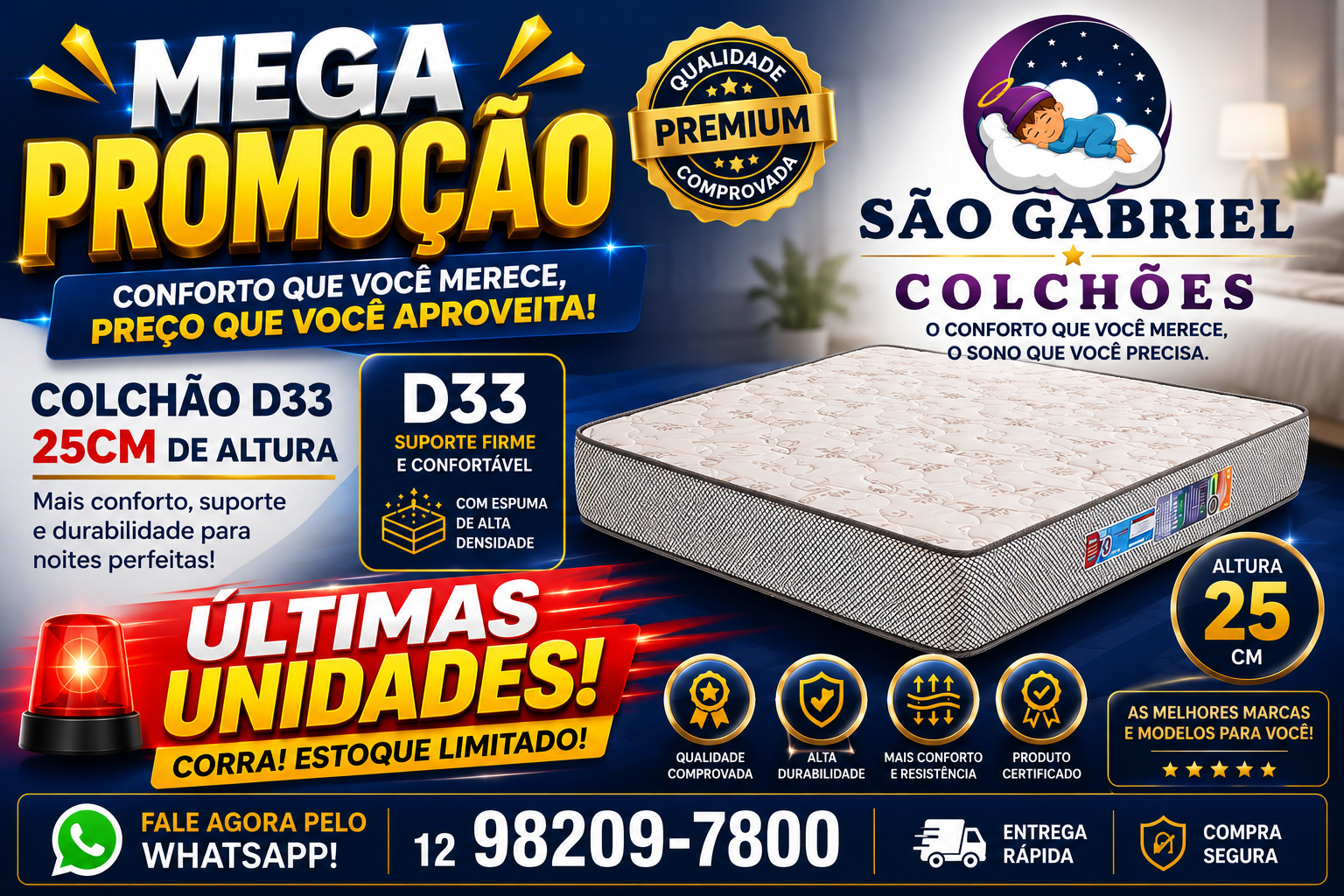 Colchão D33 25 cm em promoção